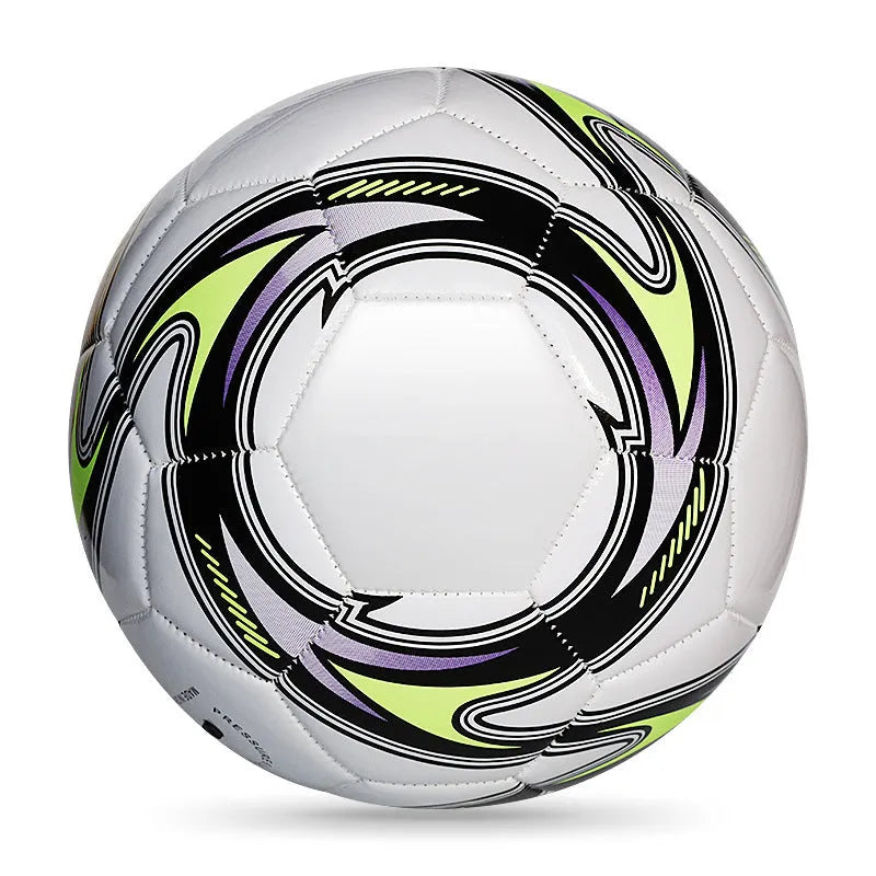 PVC football with machine seams in sizes 3, 4, and 5 for training and competition.