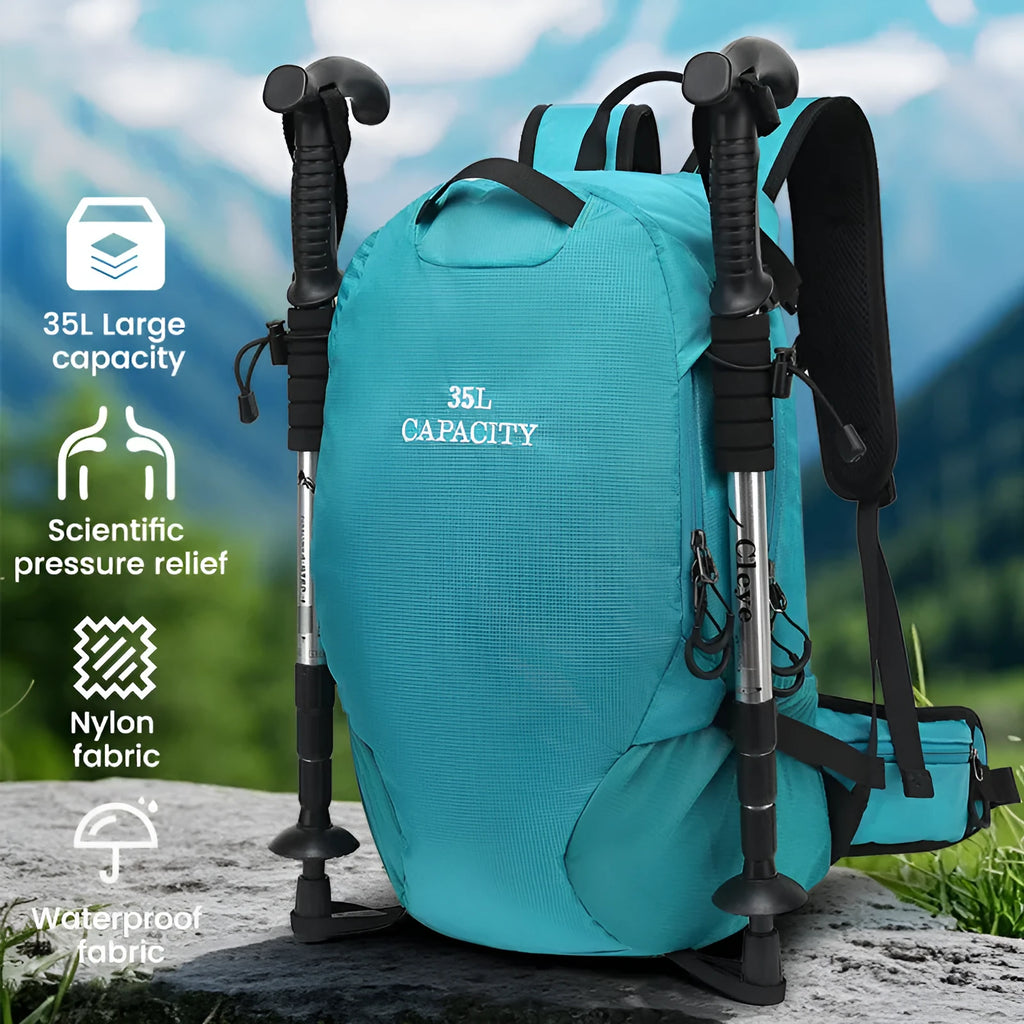 Outdoor multifunctional waterproof hiking backpack in black, capacity below 20L, Oxford cloth material