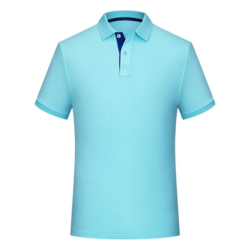 Solid colour cotton polo collar casual T-shirt short sleeve summer daily wear