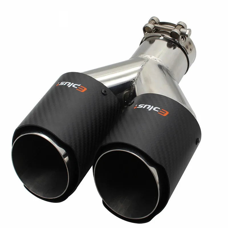 Universal silver stainless steel exhaust pipe muffler with inlet diameter options from 51mm to 101mm