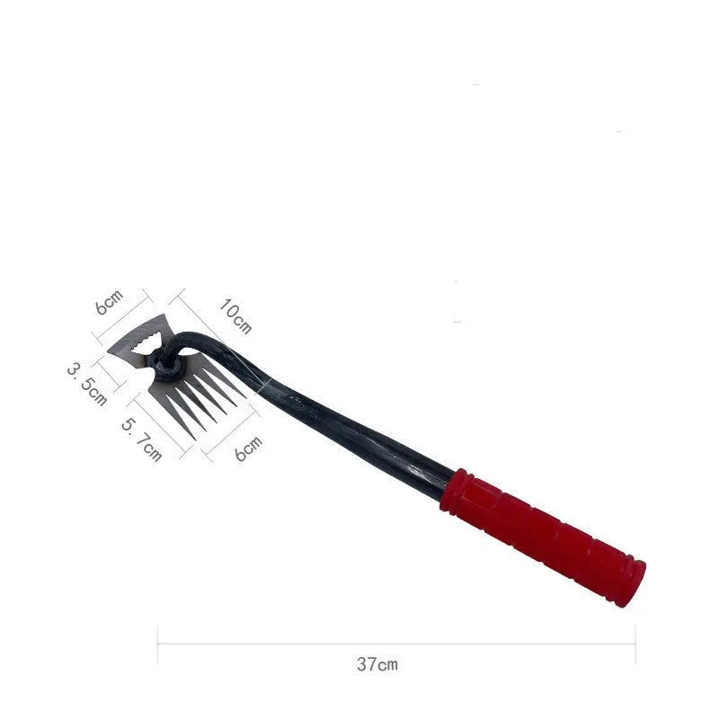 Alloy steel dual-purpose garden hoe rake tool with multiple tooth configuration options