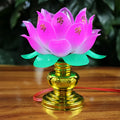 Lotus-shaped Buddha lamp with colour-changing LED light and UK plug