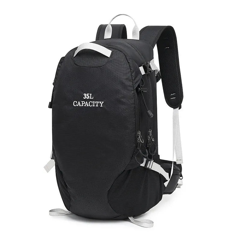 Outdoor multifunctional waterproof hiking backpack in black, capacity below 20L, Oxford cloth material