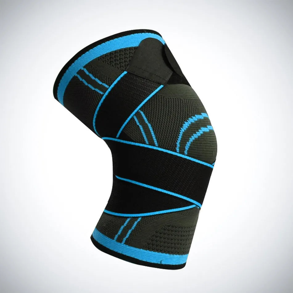 Single non-slip sports knee pad made of nylon cloth, shown in one of six available colours.