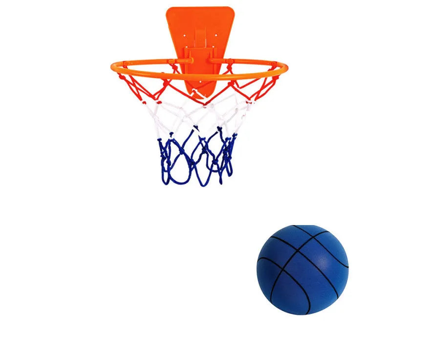 Silent high density foam sports ball indoor mute basketball in green colour with blue box
