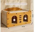 Corrugated paper double-layer cat house with double ball doors for indoor feline enrichment