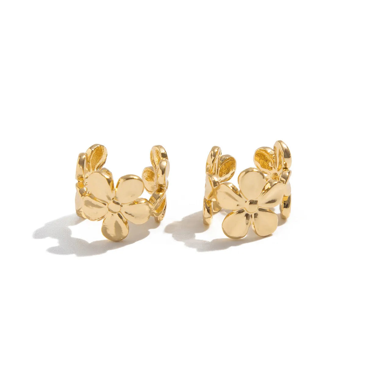 Gold alloy starfish and scallop eardrops earrings for women with electroplated finish