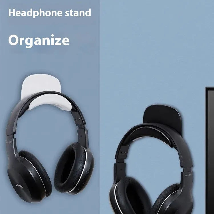 Fashion punch-free computer headset hook in black plastic with modern simplicity design