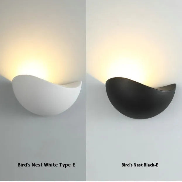 Black bird's nest style waterproof aluminium LED courtyard lamp with IP65 rating for outdoor and bedroom use.