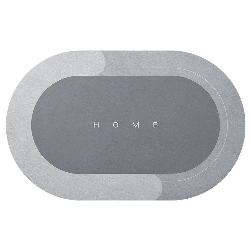 Quick-drying bathroom floor mat with natural rubber backing in Baikal blue colour