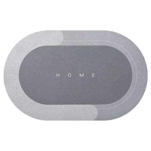 Quick-drying bathroom floor mat with natural rubber backing in Baikal blue colour