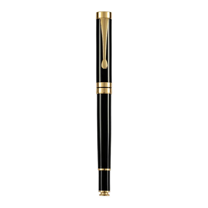 Metal fountain pen with gold clip and 0.5mm F nib for calligraphy practice