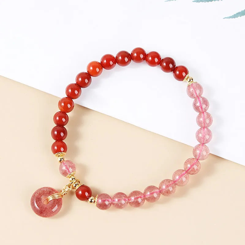 Green crystal jade bracelet with Chinese style design for women