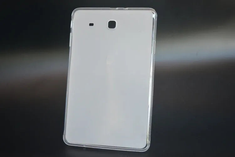 Clear ultra-thin silicone tablet protective case showing transparent white TPU material