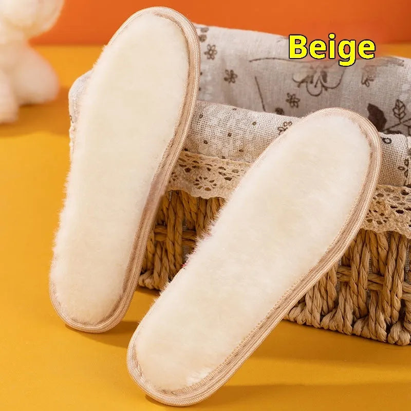 Children's warm fleece-lined insole in beige edge lock colour, sizes 20-38