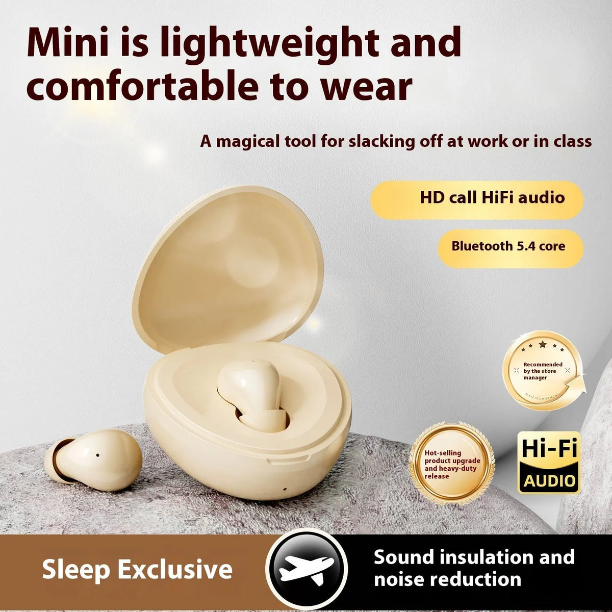 Creative Design SK40 small Bluetooth headset in-ear wireless earbuds black white skin colour PC ABS