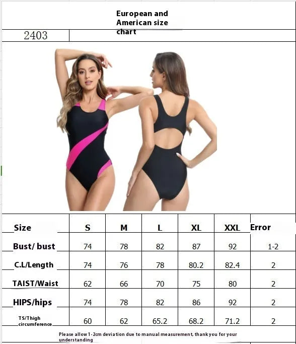Women's sleeveless one-piece polyester swimsuit briefs in rose red, blue, and white colours