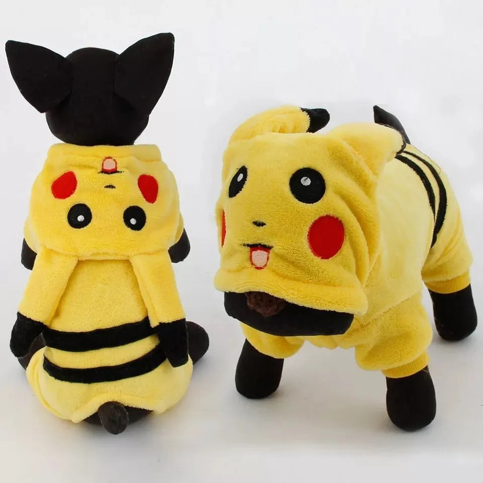 Cartoon character fleece cat coat with hoodie for autumn winter wear