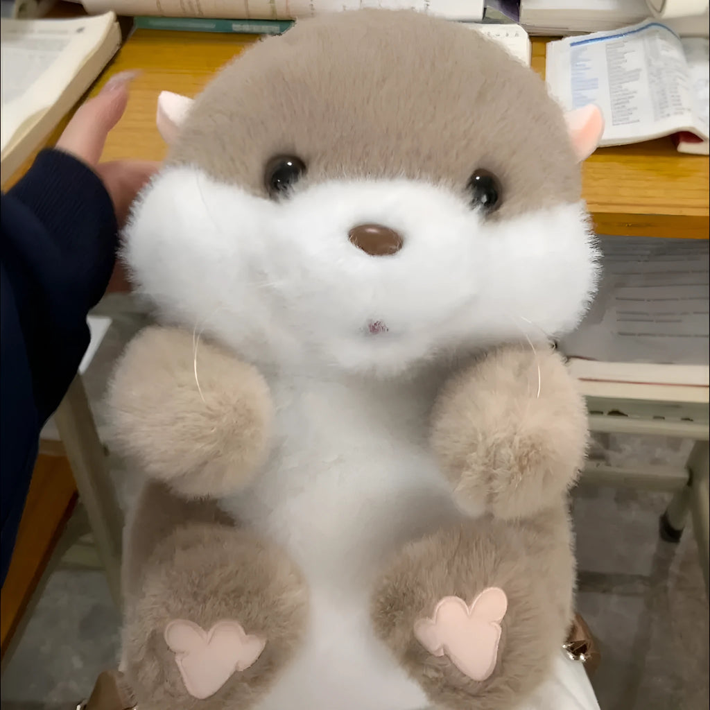 Brown otter plush toy doll 33cm tall 20cm wide soft plush material cartoon style