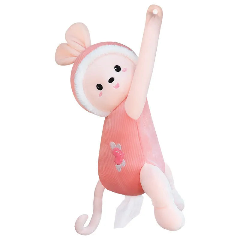 Soft plush car seat back tissue box holder with cute animal design