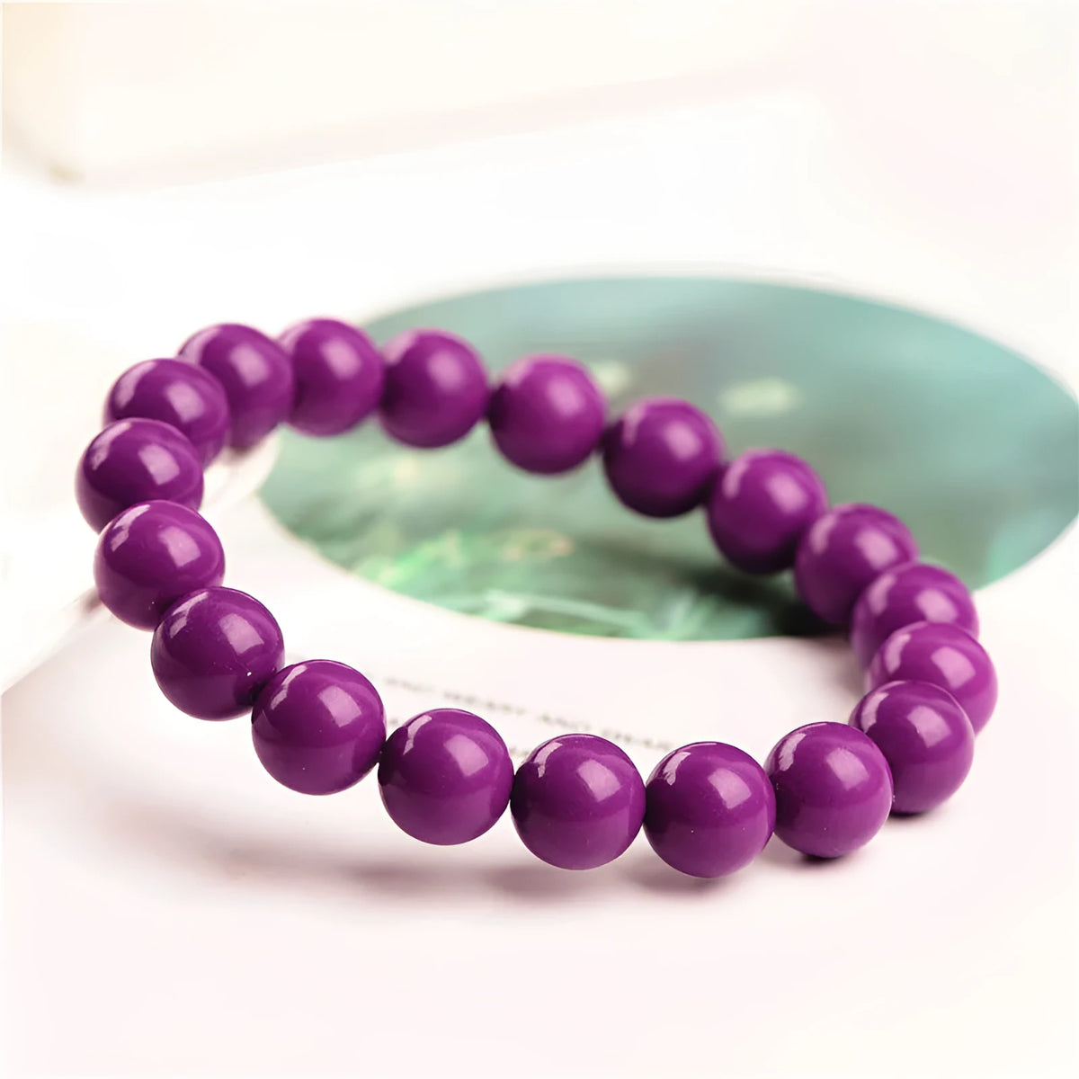 Jiuya Crystal Purple Mica unisex bracelet with polished 5A grade crystal beads in single circle design