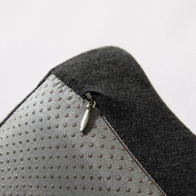 Memory foam office chair cushion for lumbar support measuring 36x40cm in black, grey or light grey
