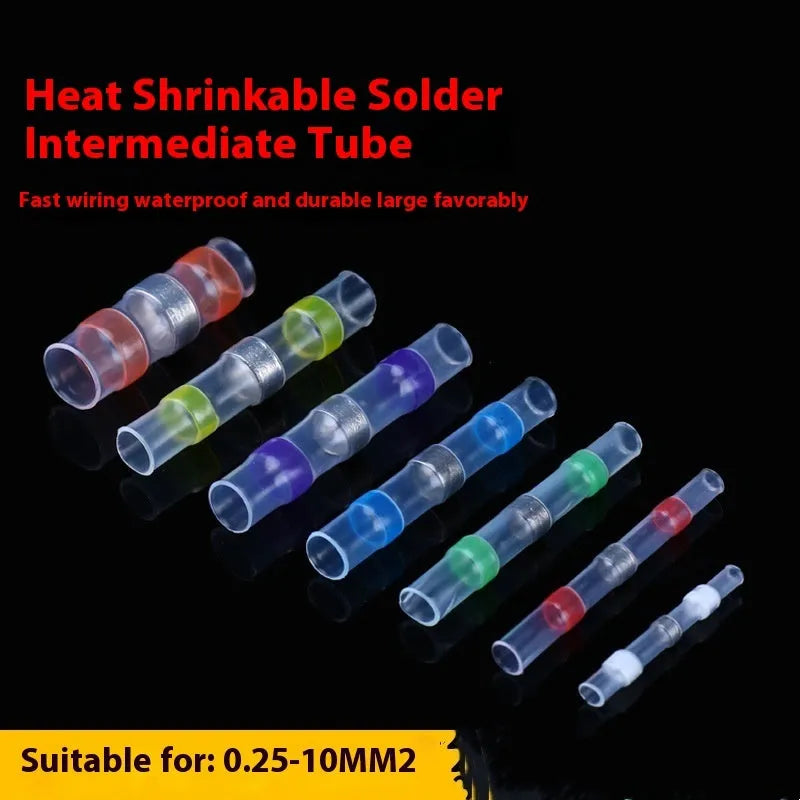 Waterproof heat shrink solder ring terminal connector with transparent inspection window