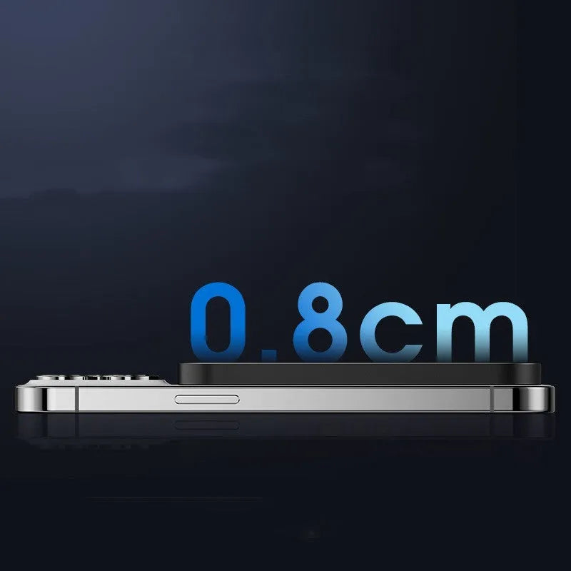 Black and Titanium Gold magnetic wireless alloy power bank on a table