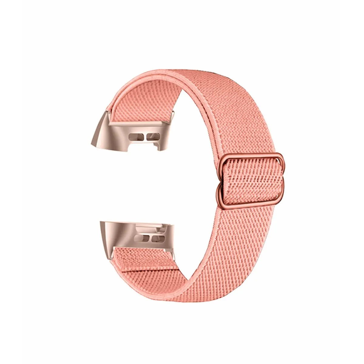 Nylon elastic strap with metal toe cap for Fitbit Charge 6, black colour variant