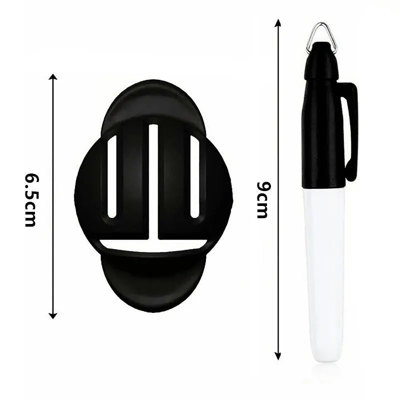 Golf scriber putter alignment tool with plastic scriber markers and drawing pens for putting practice