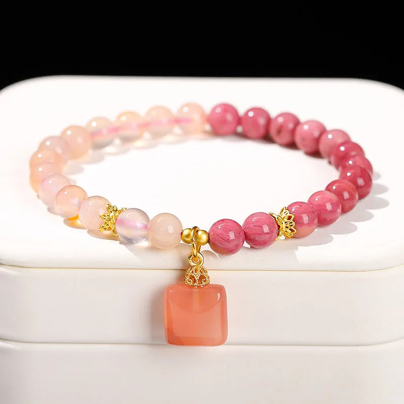 Green crystal jade bracelet with Chinese style design for women