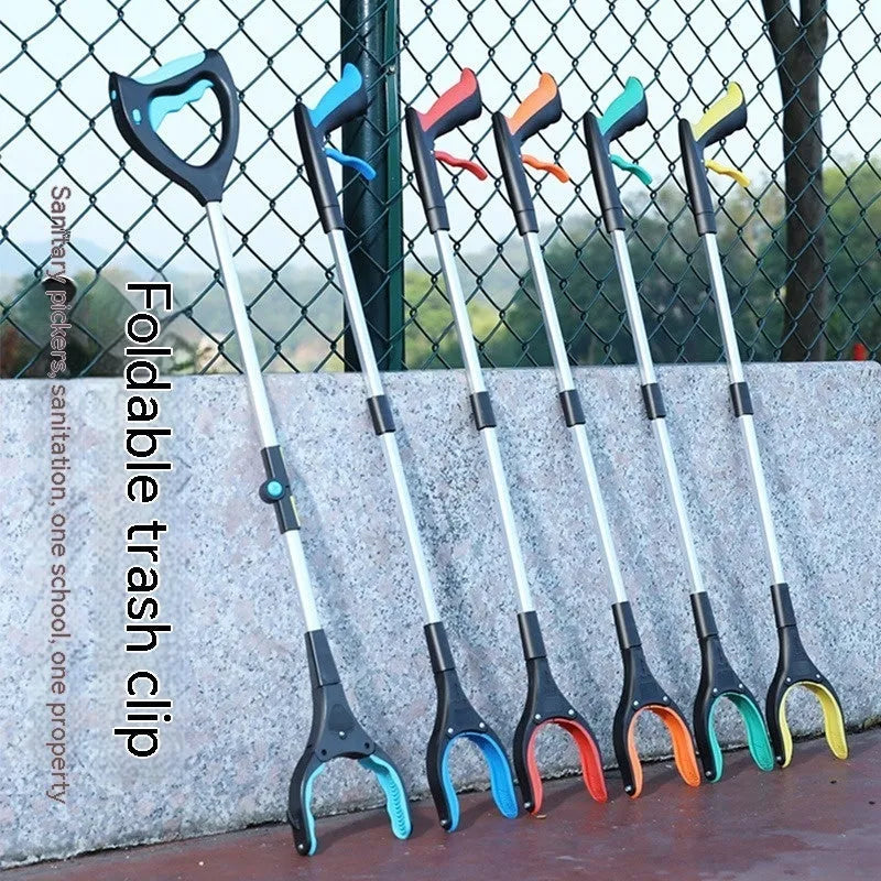 Plastic trash folder artifact with aluminium alloy clip in multiple colour options