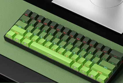 61-key mixed light wired keyboard with green red axis plastic casing 34 x 10.8 x 3.5 cm