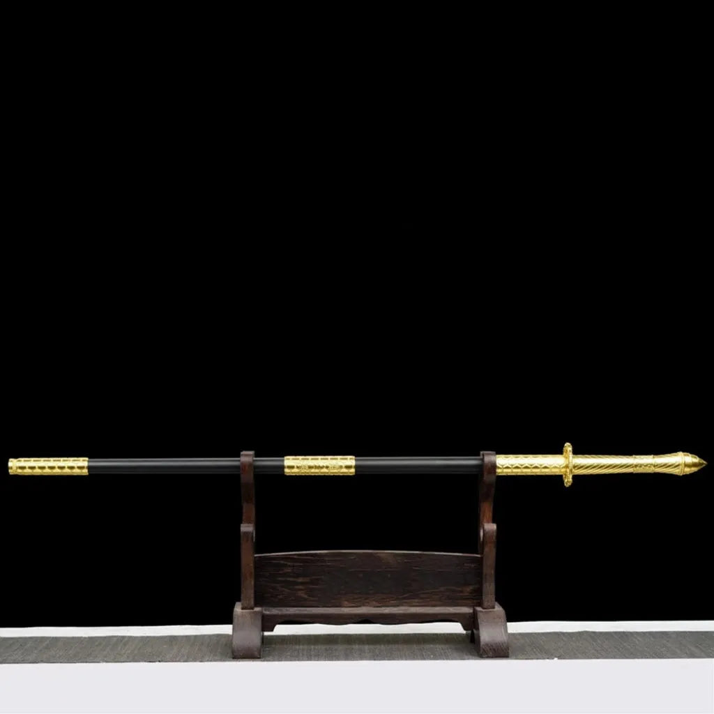 Handmade integral tang sword 95cm manganese steel blade unsharpened black catana display piece