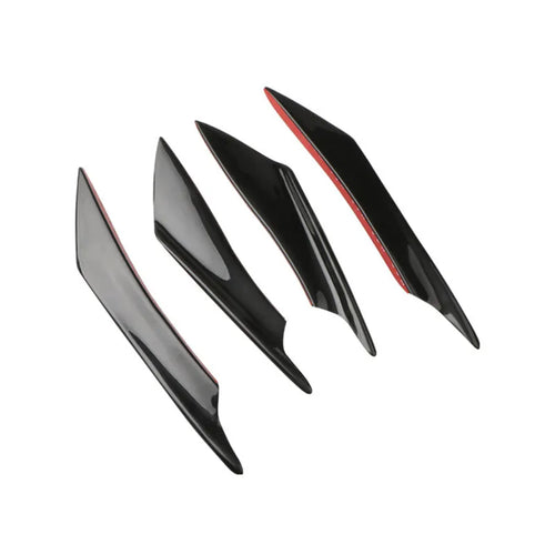 Carbon fibre pattern automotive bumper blade spoiler set of four pieces for car modification