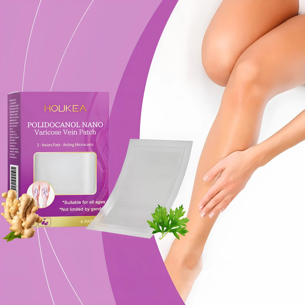 Four micro needle patches with botanical ingredients including moxa leaf and ginger root