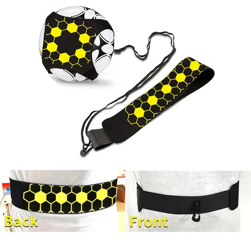 Purple neoprene football juggling training belt with pentagon pattern for solo practice drills