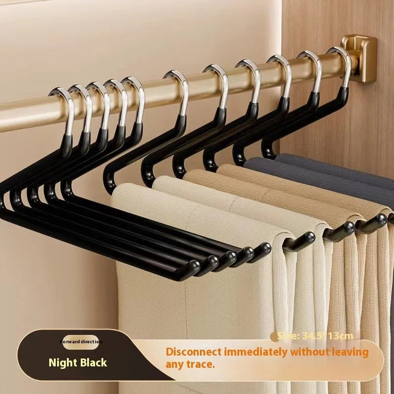 Z-shaped non-slip trousers hanger in cream white stainless steel dipped finish