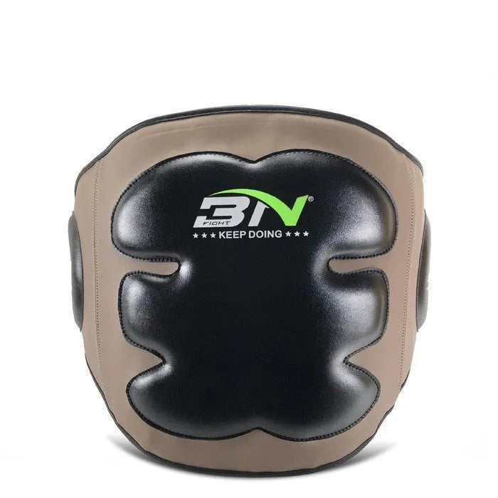 Sanda boxing breast protection target showing waist coverage in dark grey colour