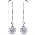Silver geometric Korean style earrings for women with diamond-processed finish