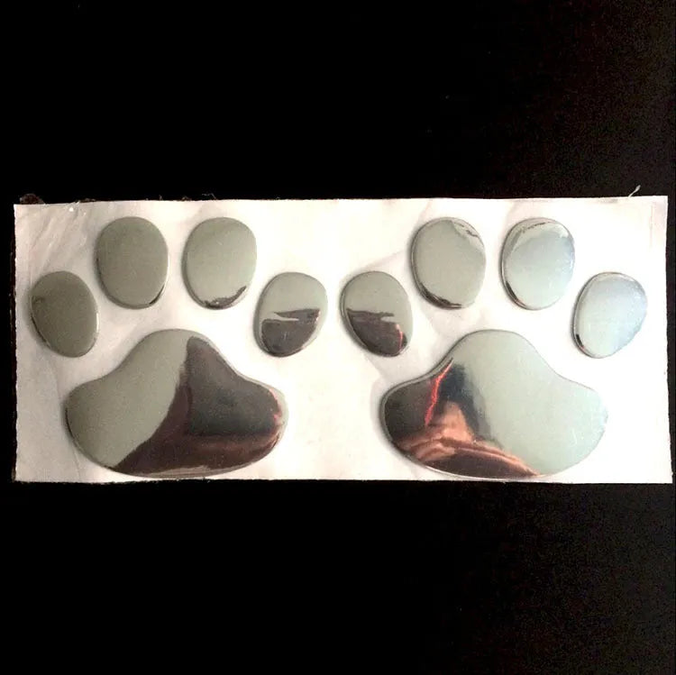 PVC hand-shaped brush design car sticker with dog footprints pattern measuring 7cm length