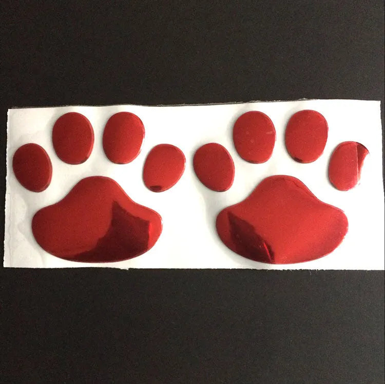 PVC hand-shaped brush design car sticker with dog footprints pattern measuring 7cm length
