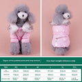 British style blue cotton dog jacket for winter warmth on a small dog, showing size and style.