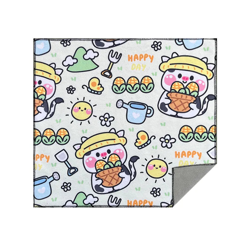 Colourful cartoon animal print nylon cosmetic bag in large, medium, and small sizes