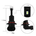 9005/9006 automotive LED fog lamp headlight with six CSP LEDs and aviation aluminium housing.