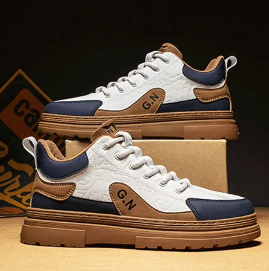 Black and white summer platform casual sneakers with thick rubber sole for height increase