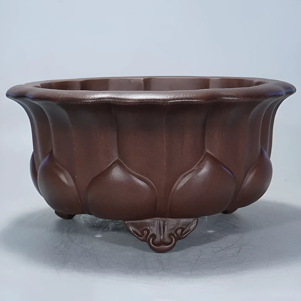 Antique style purple sand ceramic succulent planter measuring 37cm wide and 20cm high.