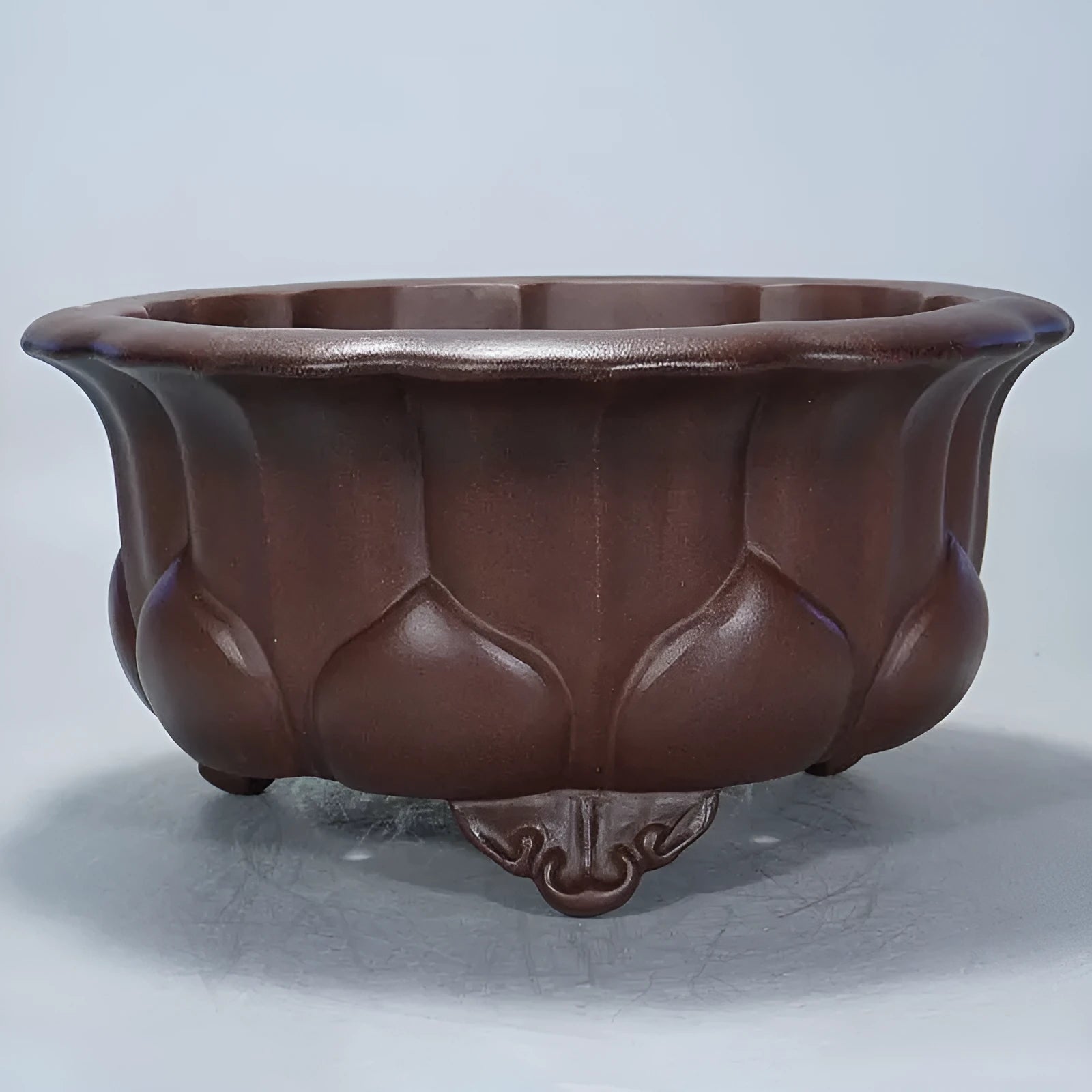Antique style purple sand ceramic succulent planter measuring 37cm wide and 20cm high.