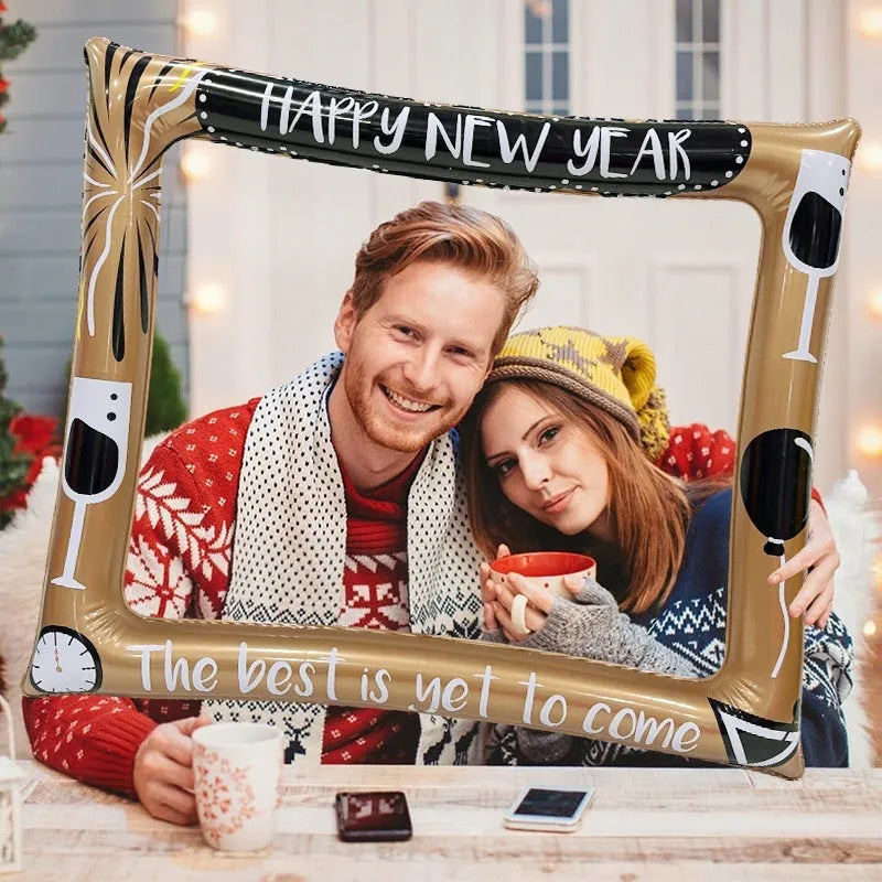 PVC inflatable Christmas photo frame creative photography prop for holiday events