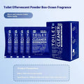 Toilet bubble powder descaling cleaner in blue ocean and pink floral fragrance options with 40g bags and 240g big bag